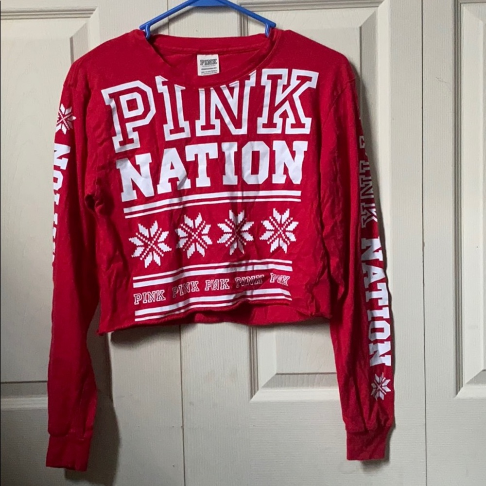 Pink vs cropped long sleeve